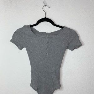 Gray XS bodysuit NEVER WORN